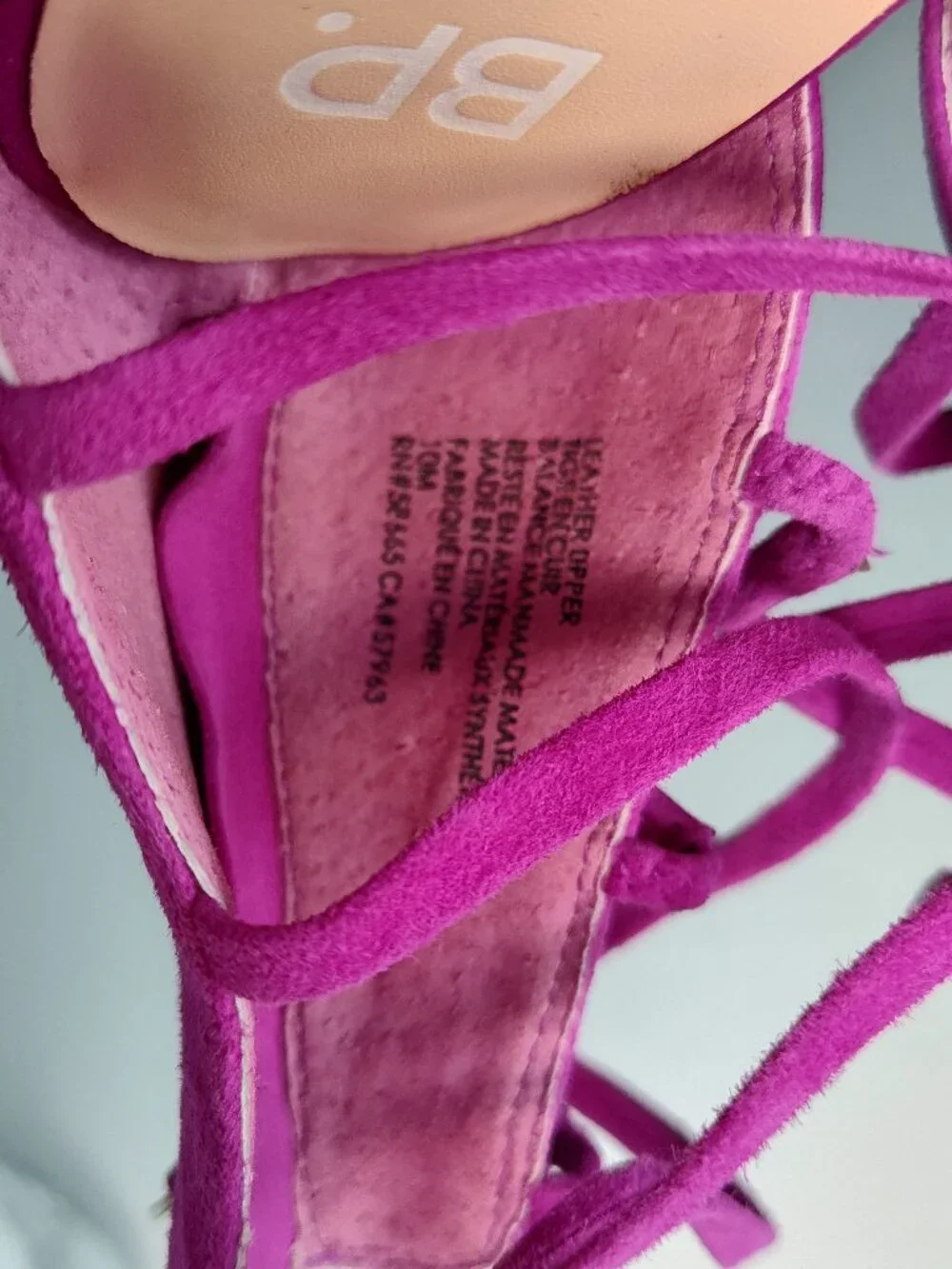 10M dark magenta purple BP Alexy Strappy Suede Sandals high heels shoes women's